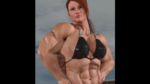 Female muscle growth animation