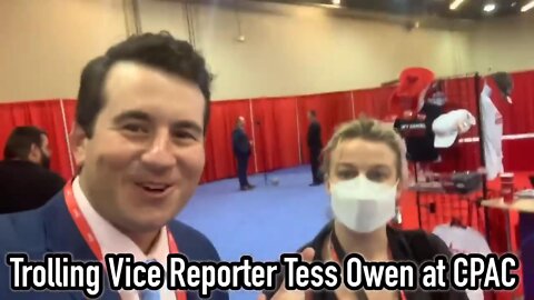 Alex Stein Trolls Masked Vice Reporter At CPAC