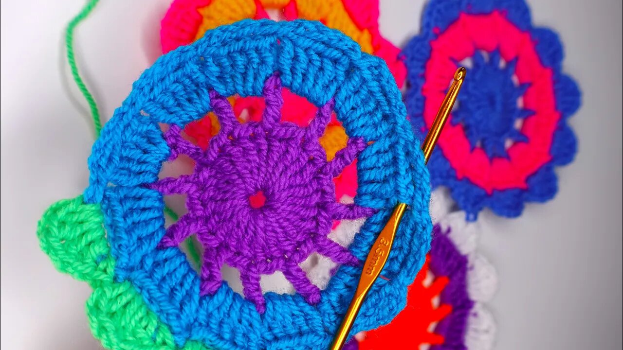 Amazing👌Super Easy crochet motif flower For Beginners