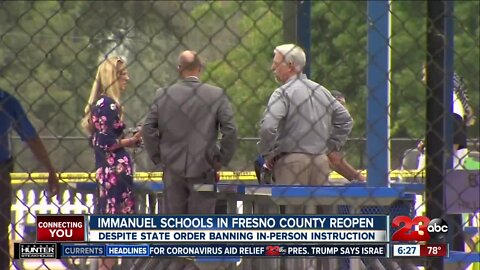 Immanuel Schools in Fresno County reopen despite state order banning in-person instruction
