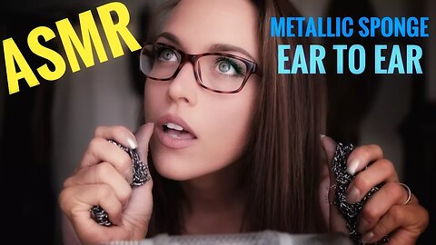 ASMR Gina Carla 👂🏽 Relaxing Metallic Sponge Ear Massage! Binaural!