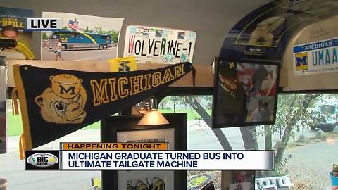 University of Michigan graduate turned bus into ultimate tailgate machine