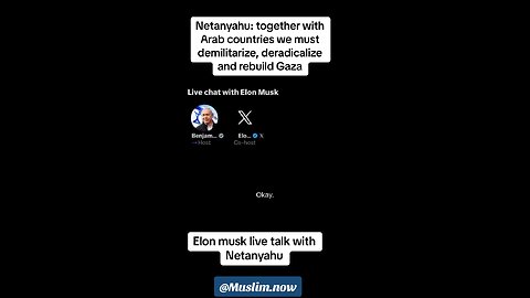 Elon musk Live chat with prime minister of Israel Netanyahu
