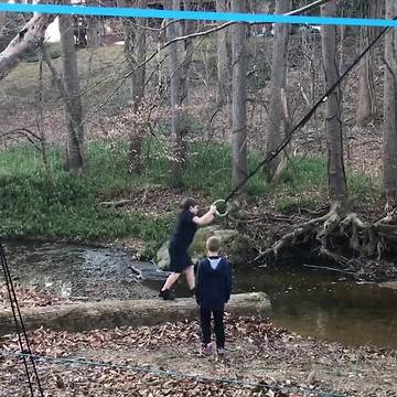 Kid Falls Into Creek Off Rope Swing