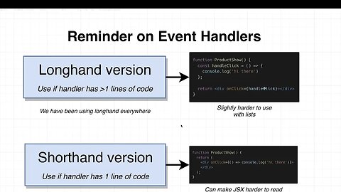 Variation on Event Handlers in React (161)