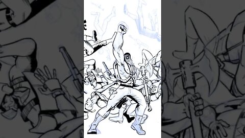 HIRO2 wreaks havoc on the RED THREAT troopers! #art #illustration #comics #indiecomics #ironage #ww3