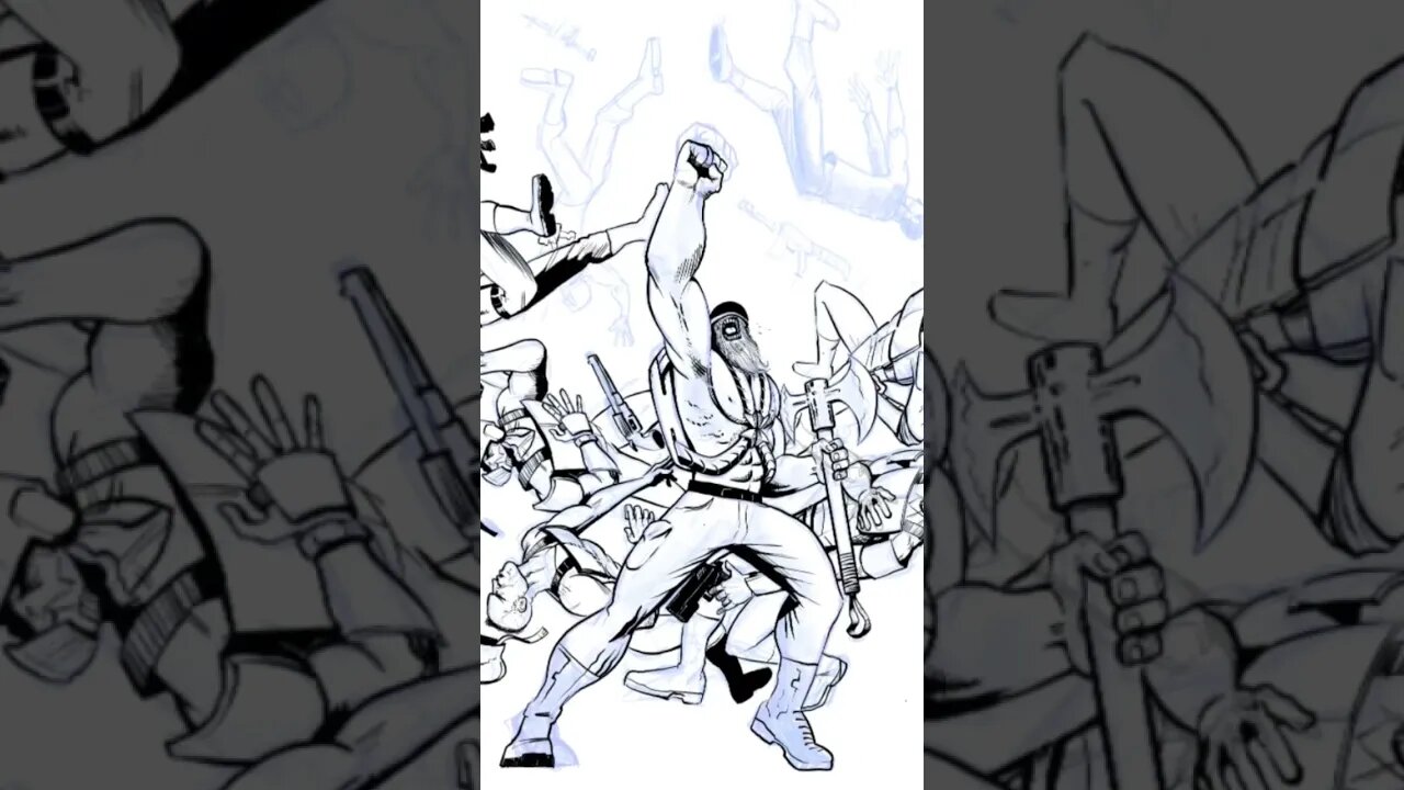 HIRO2 wreaks havoc on the RED THREAT troopers! #art #illustration #comics #indiecomics #ironage #ww3