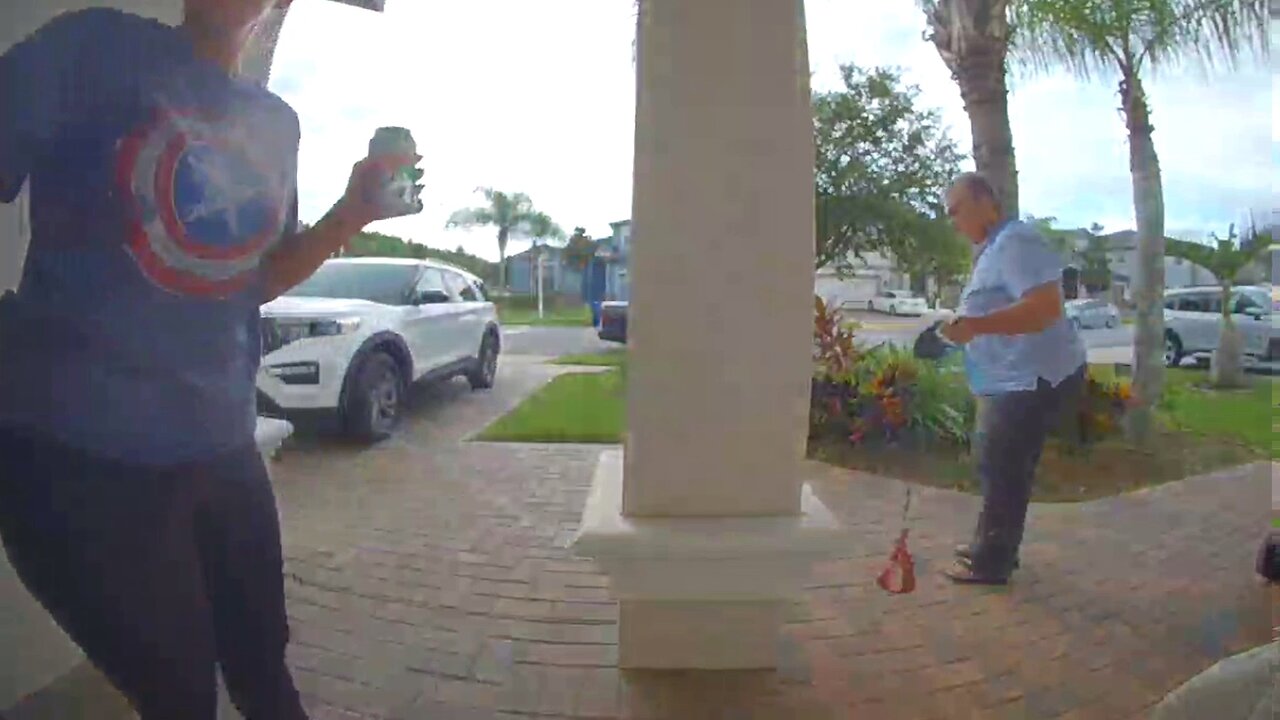 Nest Camera Captures Moment My Mom Thinks She is Walking Her Dog | Doorbell Camera Video