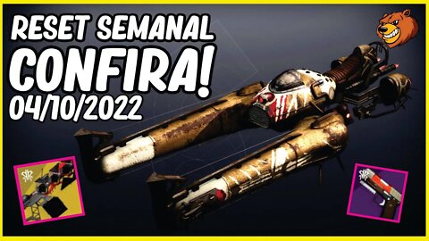 DESTINY 2 │ RESET SEMANAL TEM GODROLL E ORNAMENTO INCRÍVEL 04/10/2022