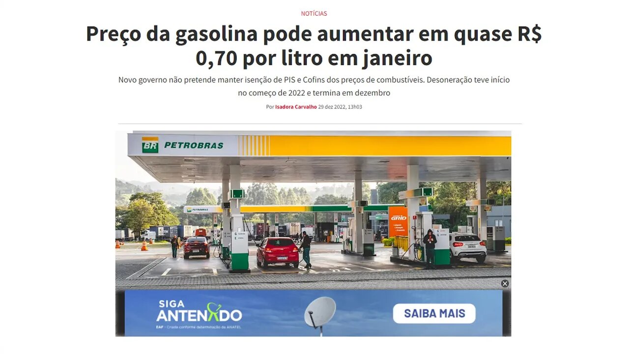 Gasolina vai subir 10% - Volta dos impostos - Prepare-se para o Brasil de 2023 - Disco voador - UFO