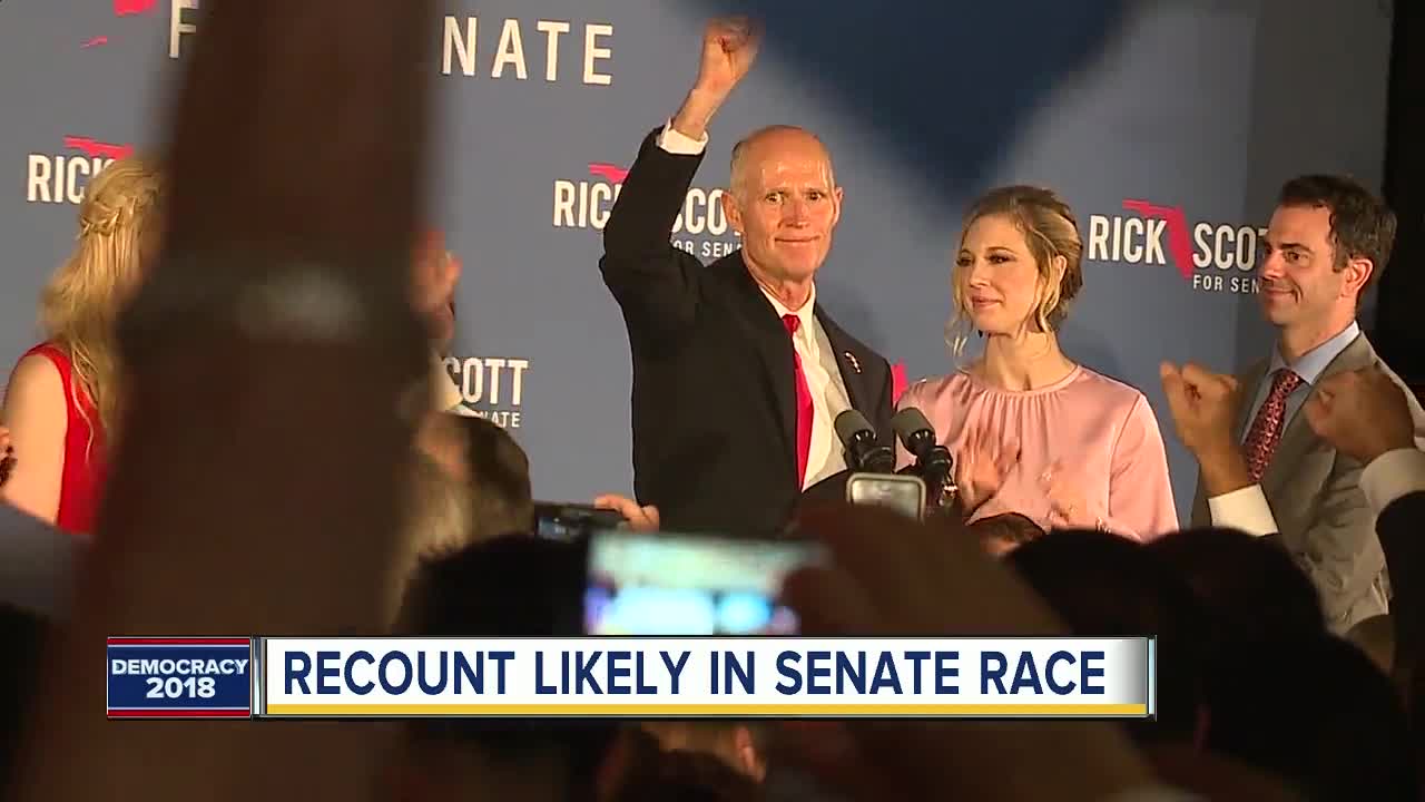 Gov. Rick Scott claims victory over incumbent Bill Nelson, but U.S. Senate race is too close to call