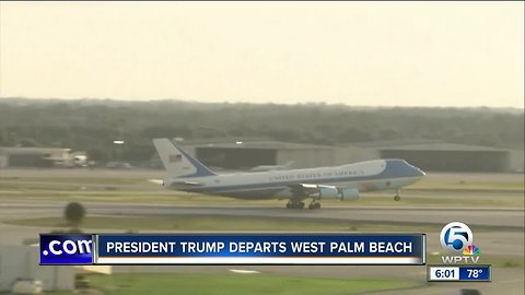 President Trump departs West Palm Beach one day earlier than originally scheduled