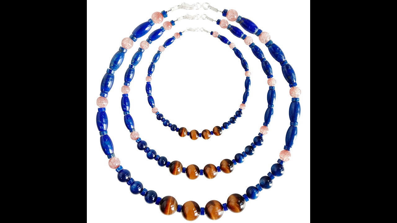 Yellow TigerEye Lapis lazuli Rutilated Quartz and Kyanite gemstone choker Multi Stone Necklace05