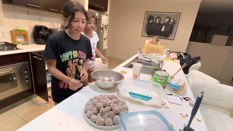 Making coconut balls with the Laver Kids