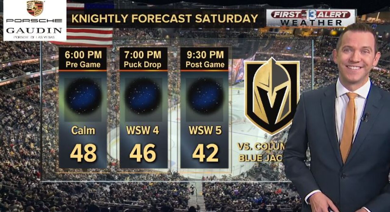 Weather forecast for Golden Knights game on Jan. 11