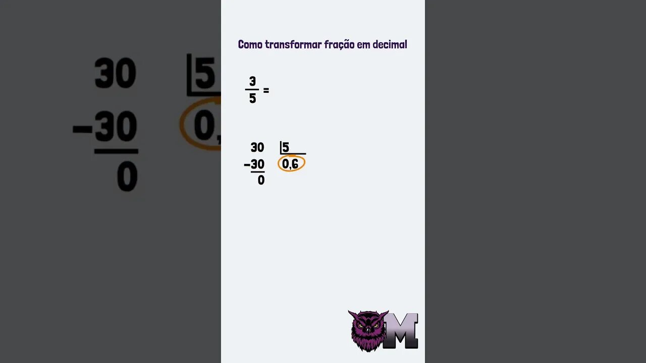 APOSTO que isso te gerava DÚVIDA: De fração para decimal de forma ilustrada. |Matletas