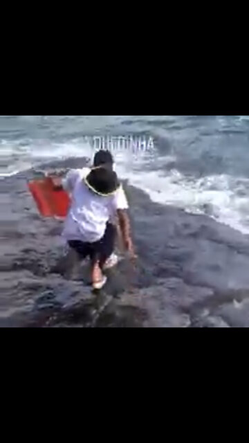 Guy Slips on Wet Rocks Fail! 🤣🤣