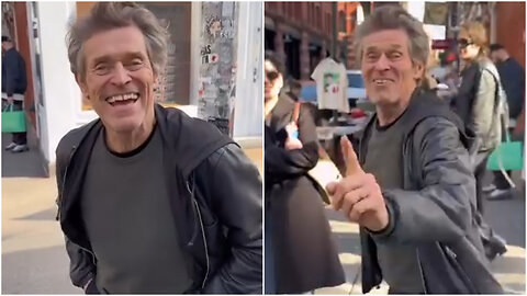 Willem Dafoe with a quick fit check