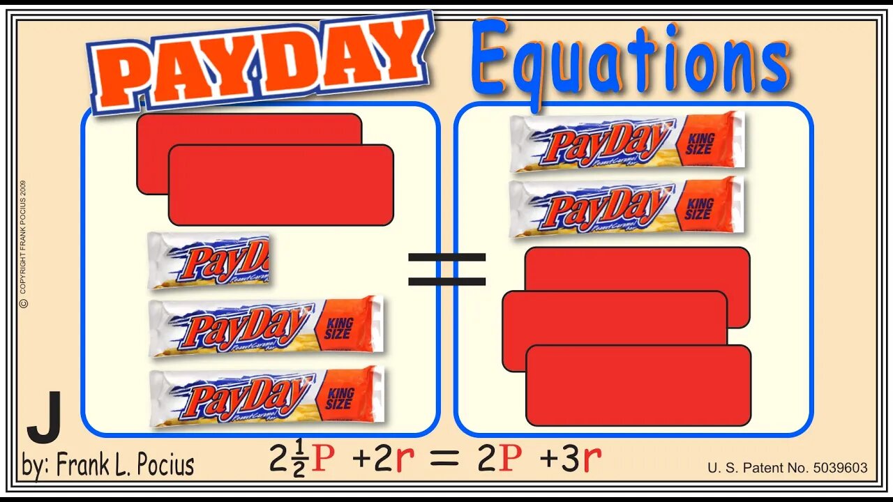 VISUAL PAYDAY 2.5P+2r=2P+3r EQUATION _ SOLVING BASIC EQUATIONS _ SOLVING BASIC WORD PROBLEMS