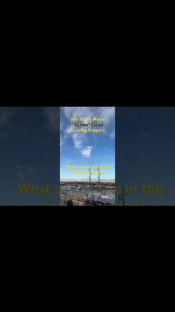 What do you see in this cloud formation? ￼ I see one of the crows from the movie Dumbo. ￼