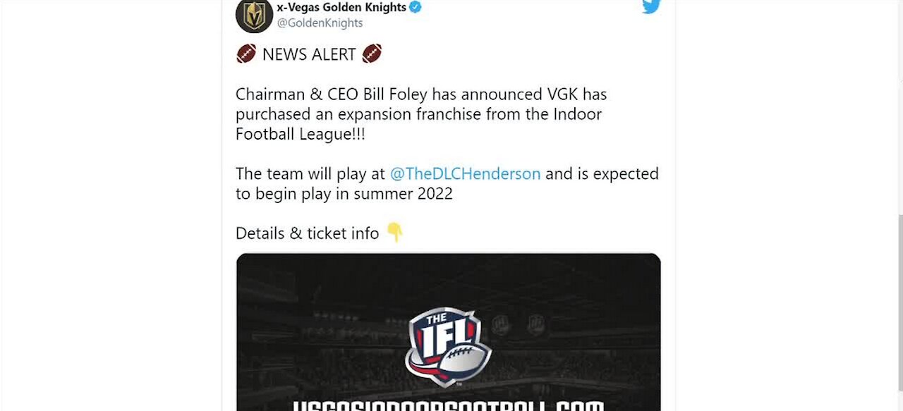 Las Vegas valley gaining another sports franchise: Indoor Football League