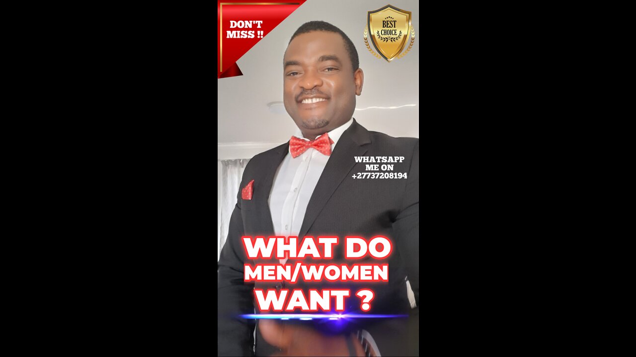 WHAT DO MEN WANT ? Prophecy