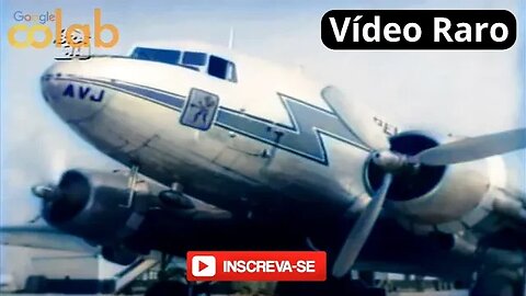 Aeroporto Santos Dumont em 1960 - Colorido Artificialmente Com o Google Colab #avião #aviação