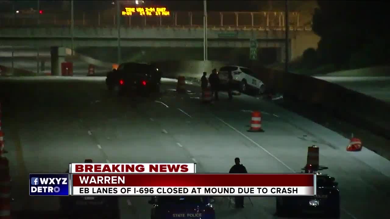 Serious crash closes EB I-696 at Mound