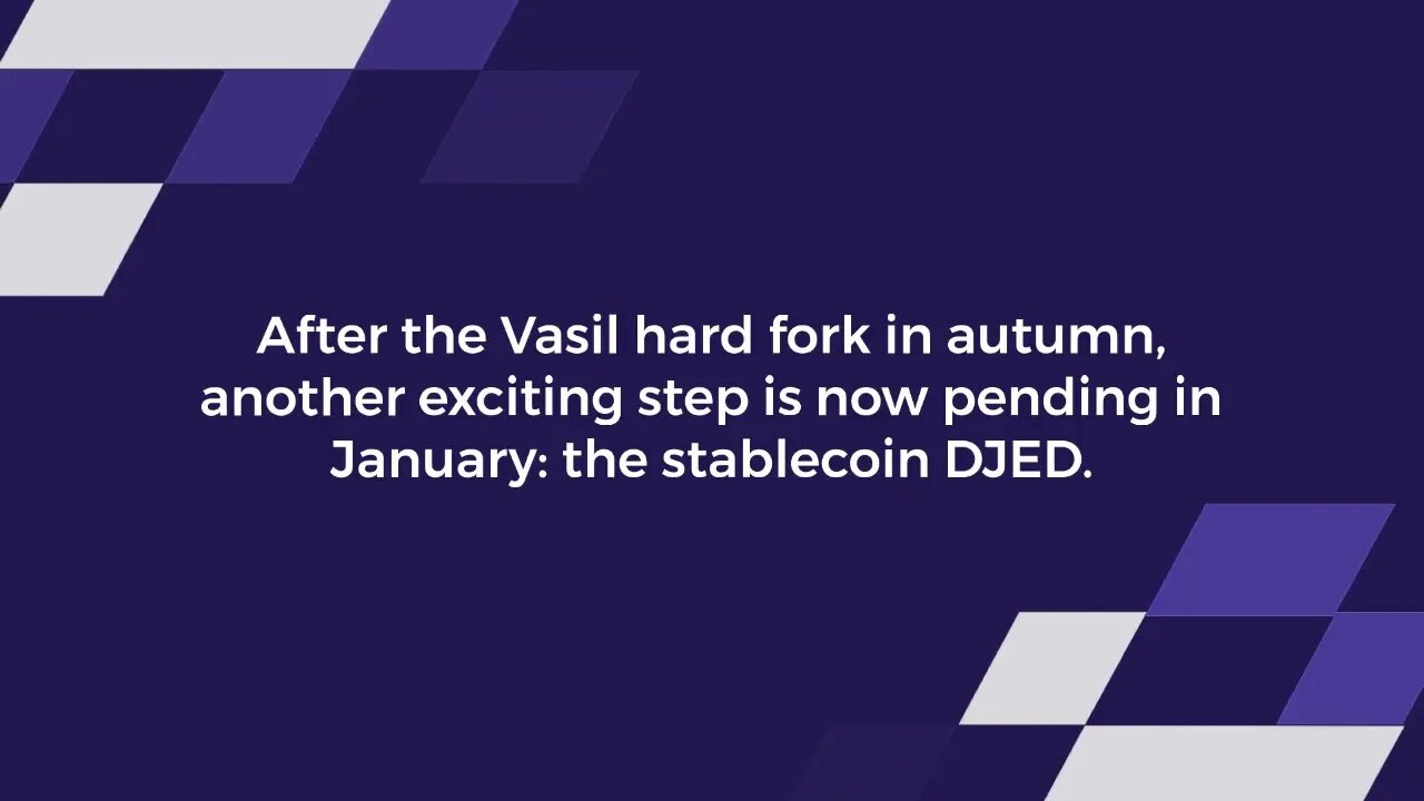 Cardano brings stablecoin in January: All information about Cardano's DJED