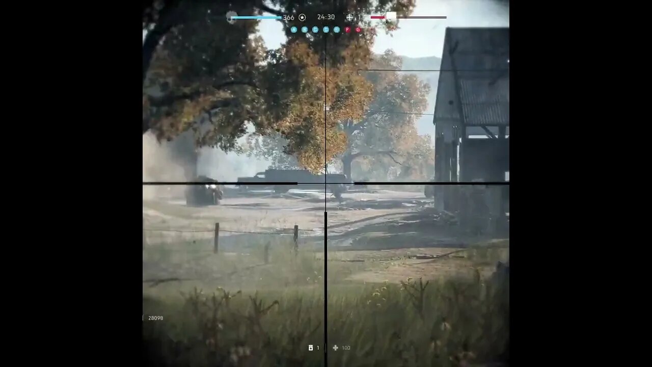 Battlefield V sniping with the Kar98k. Long range headshot on a moving target #shorts