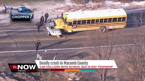 1 dead in accident involving school bus in Macomb County