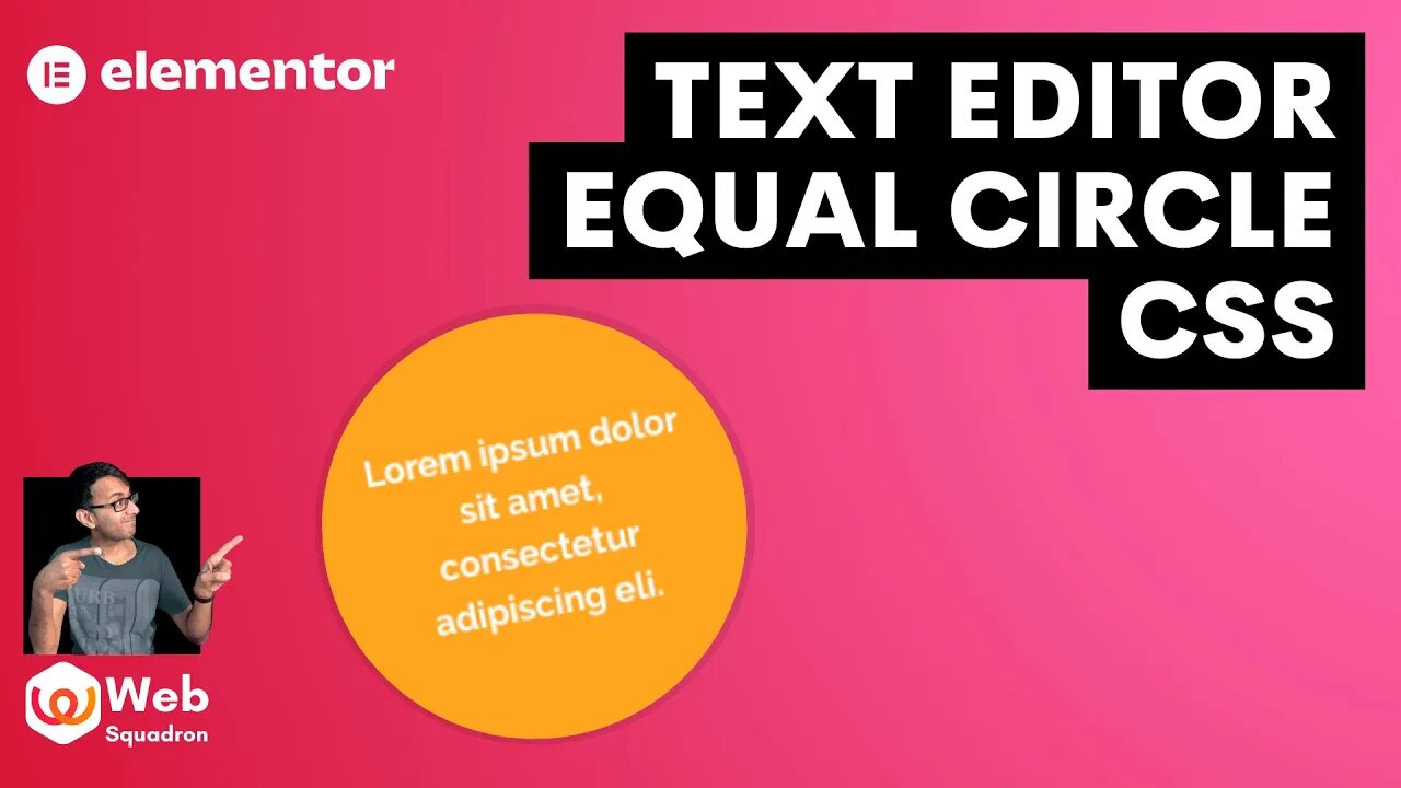 Text Editor with Equal Background Circle - Free CSS - Elementor Wordpress Tutorial - Elementor Pro