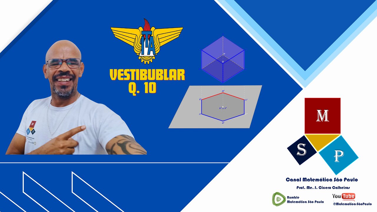 Vestibular 2025 ITA Segunda FASE: Questão 10 - Projeção Ortogonal, Geometria Plana e Espacial.