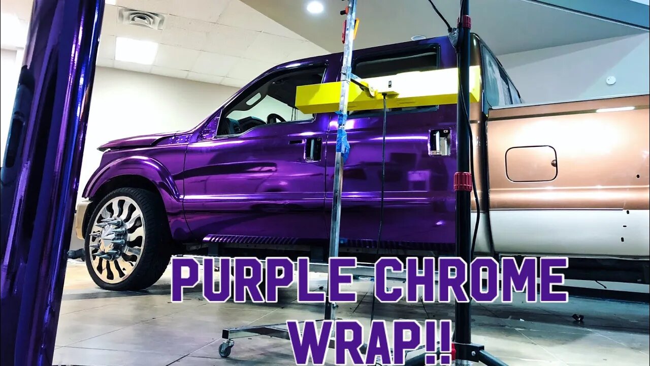 Ford Truck Purple Chrome Wrap ! F-350 Purple Chrome Wrap !