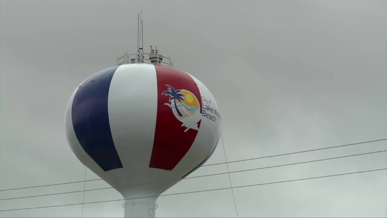 Lake Worth Beach water tower repainted to look like big beach ball