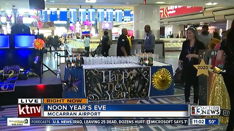 Noon Year's Eve at Las Vegas airport