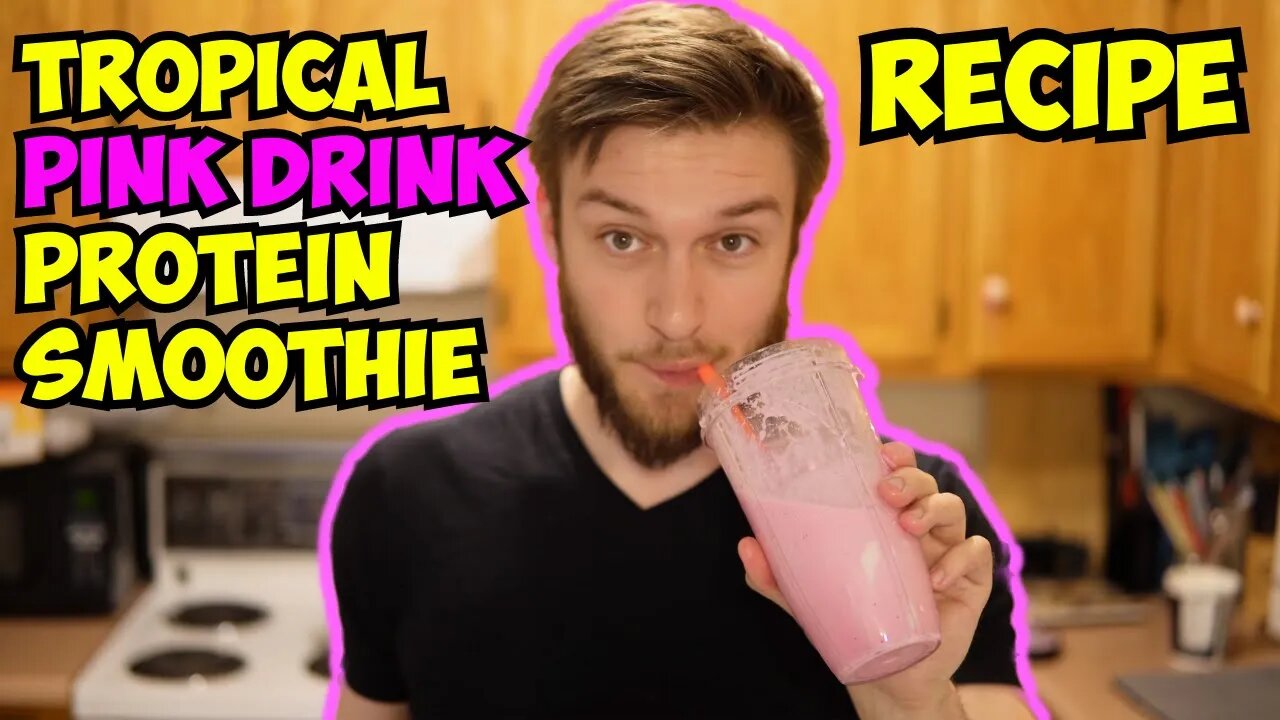 How To Make a Tropical PINK DRINK Protein Smoothie (Recipe)