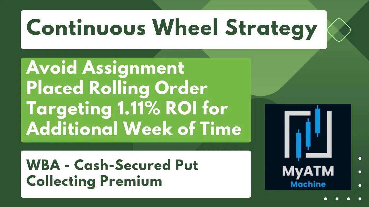 Targeting 1.11% ROI - Placed Rolling Order to Avoid Assignment - On-Going Cash Secured Put Position