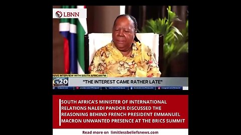 Unlocking the BRICS Summit Mystery: Naledi Pandor Reveals Macrons Unexpected Presence 🌍🇿🇦🇫🇷#fyp