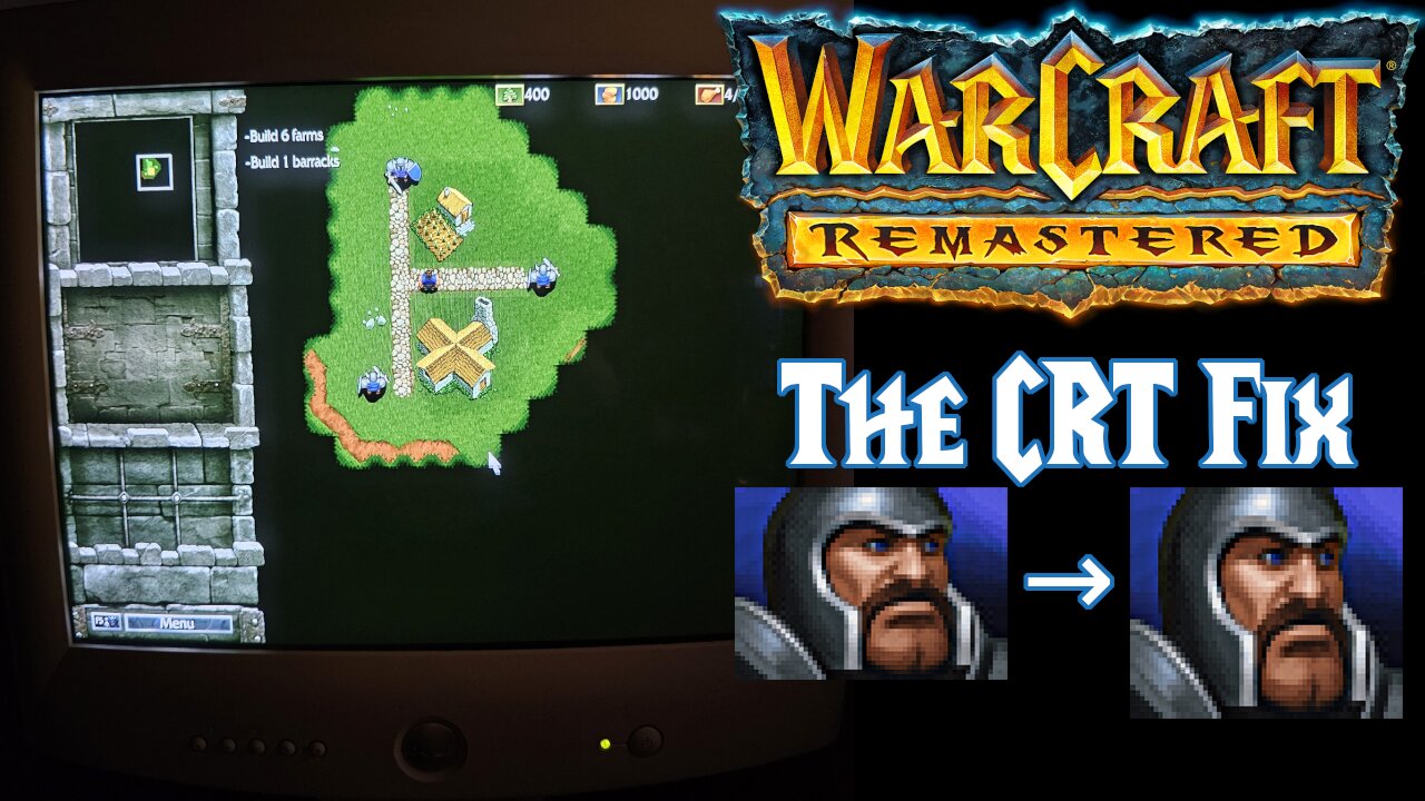 How to play Warcraft 1 Remastered with TALL PIXELS using a CRT monitor