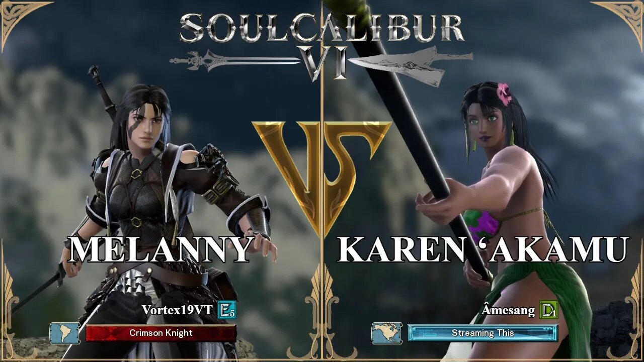 SoulCalibur VI — Vortex19VT (Melanny) VS Amesang (Karen ‘Akamu) | Xbox Series X Ranked