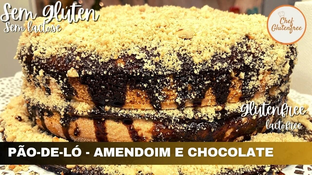 Pão-de-Ló com Amendoim e Chocolate - Sem Glúten