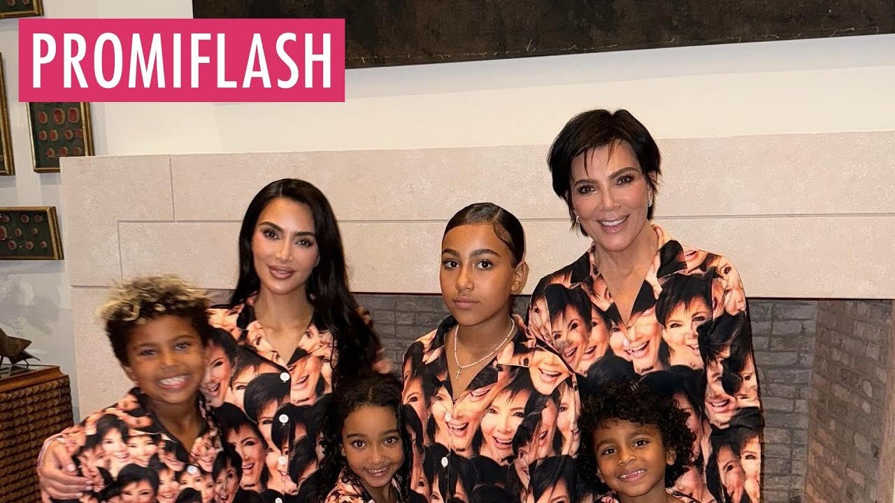 Kim Kardashians Kids tragen Pyjama mit Oma Kris' Gesicht