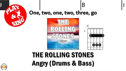 THE ROLLING STONES Angry FCN GUITAR CHORDS & LYRICS DRUMS & BASS