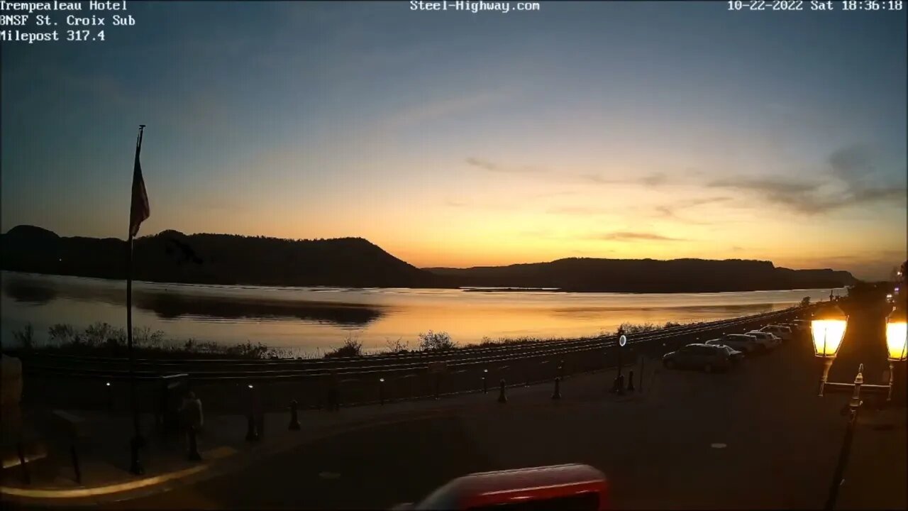 Sunset over Trempealeau, WI on October 22, 2022