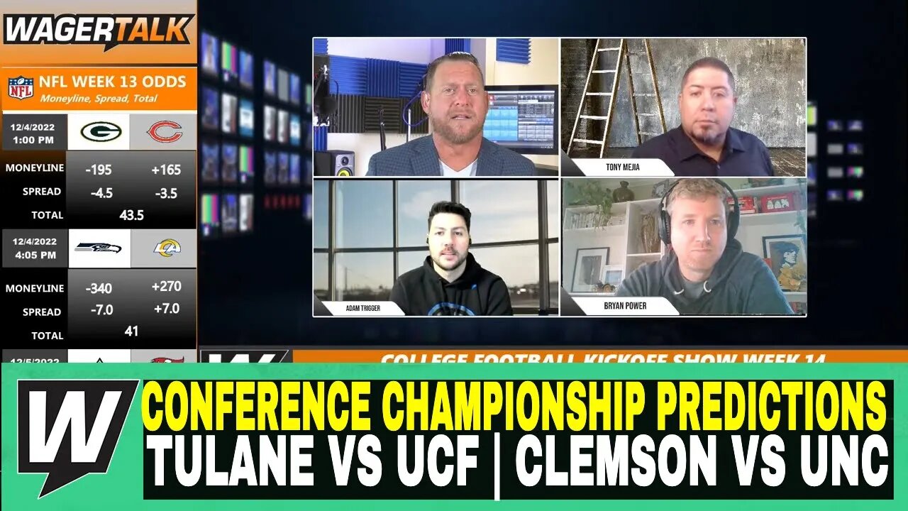 Happy Hour CFB Kickoff Show | Conference Championship Predictions | Tulane vs UCF | Clemson vs UNC