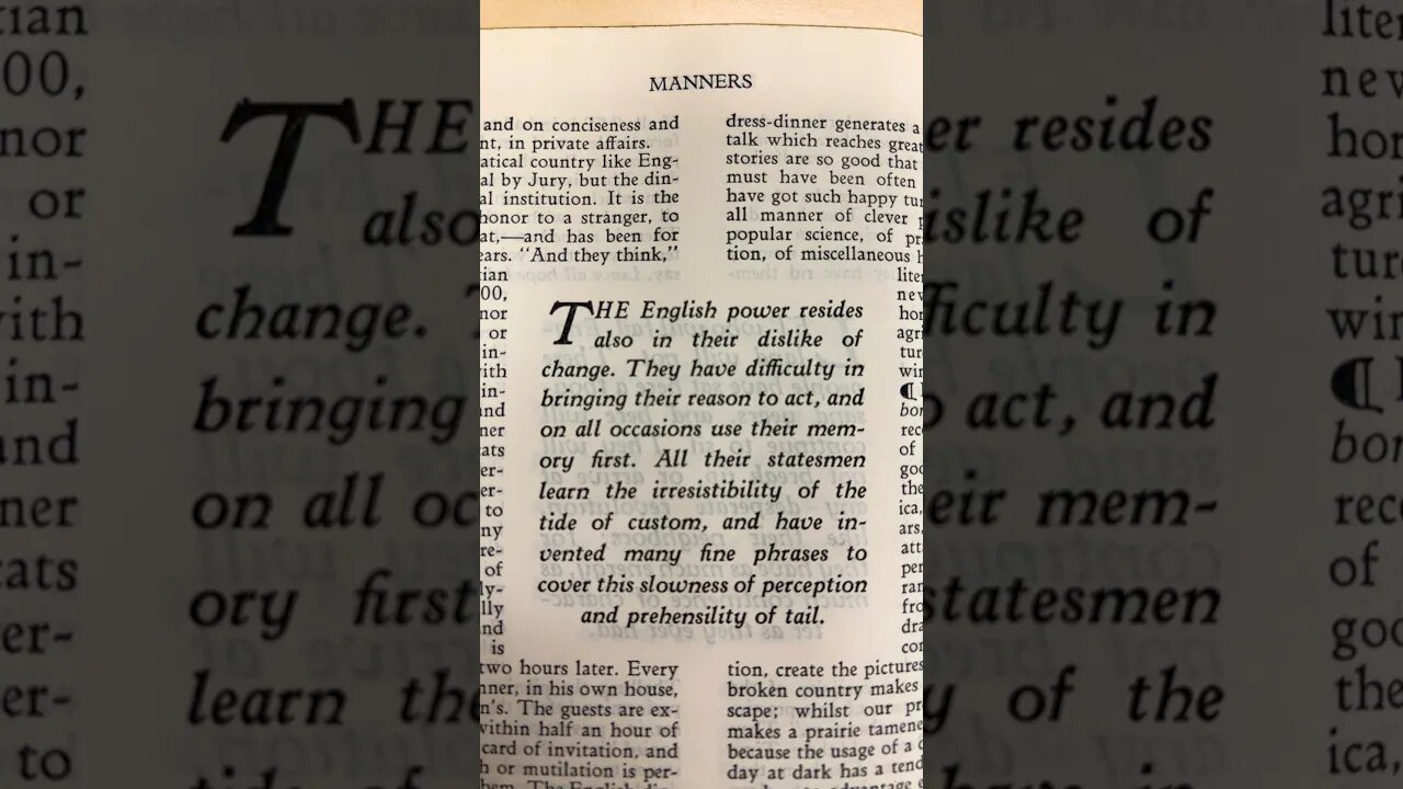 “The English power resides in their dislike of change.” –Ralph Waldo Emerson 🏴🇬🇧🇺🇸