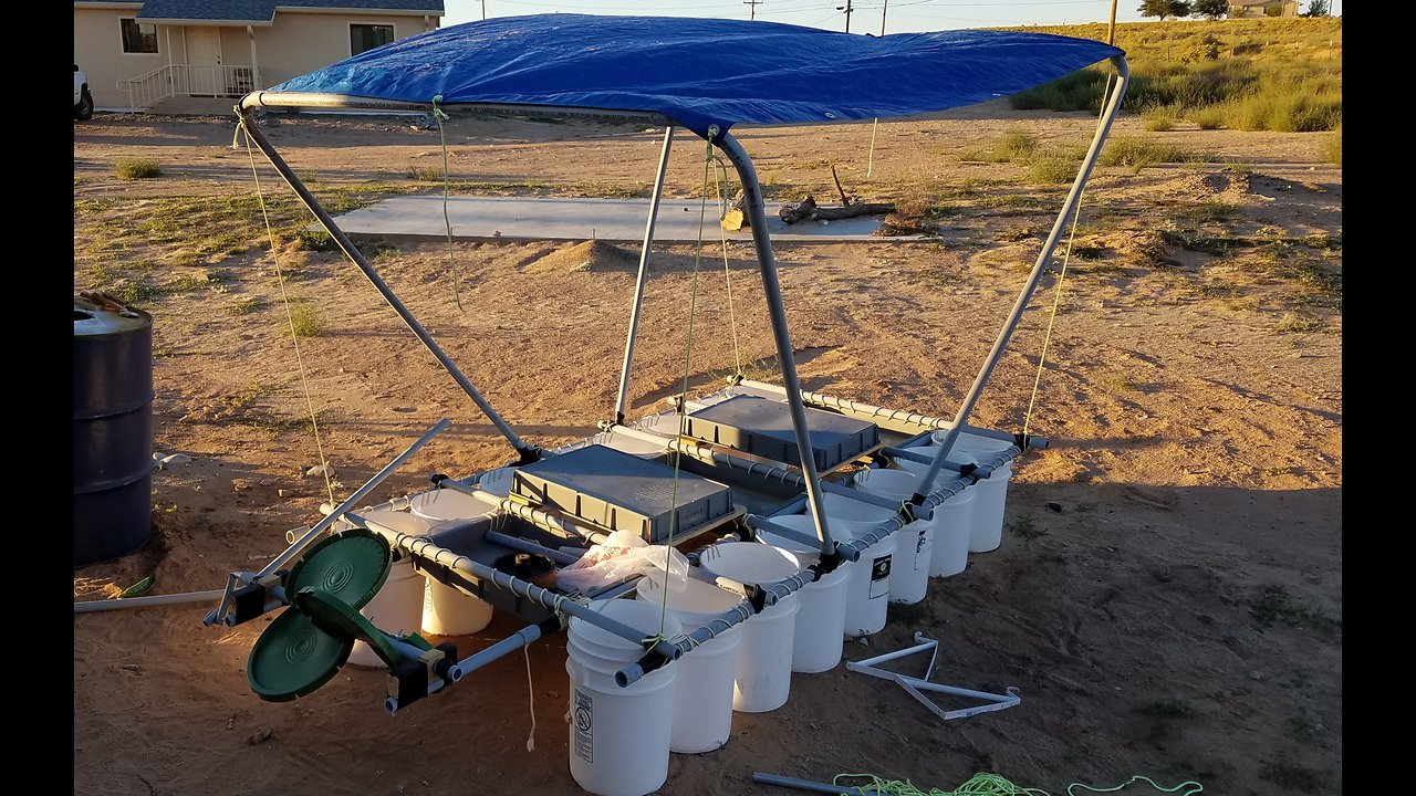 Pickle Bucket Pontoon Boat: The lost tapes of the MudBucket - Homemade bucket raft.