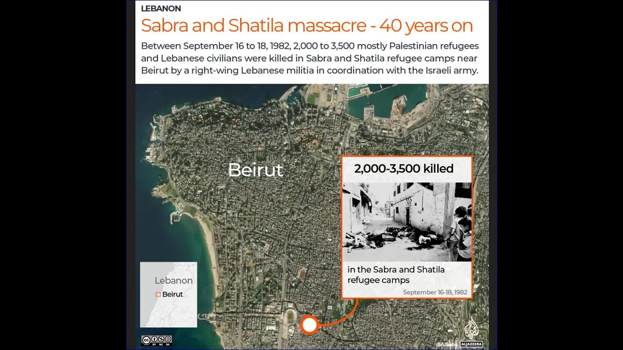 Sabra & Shatila Massacre by Israel of Palestinians, in Beirut, Lebanon (1982)