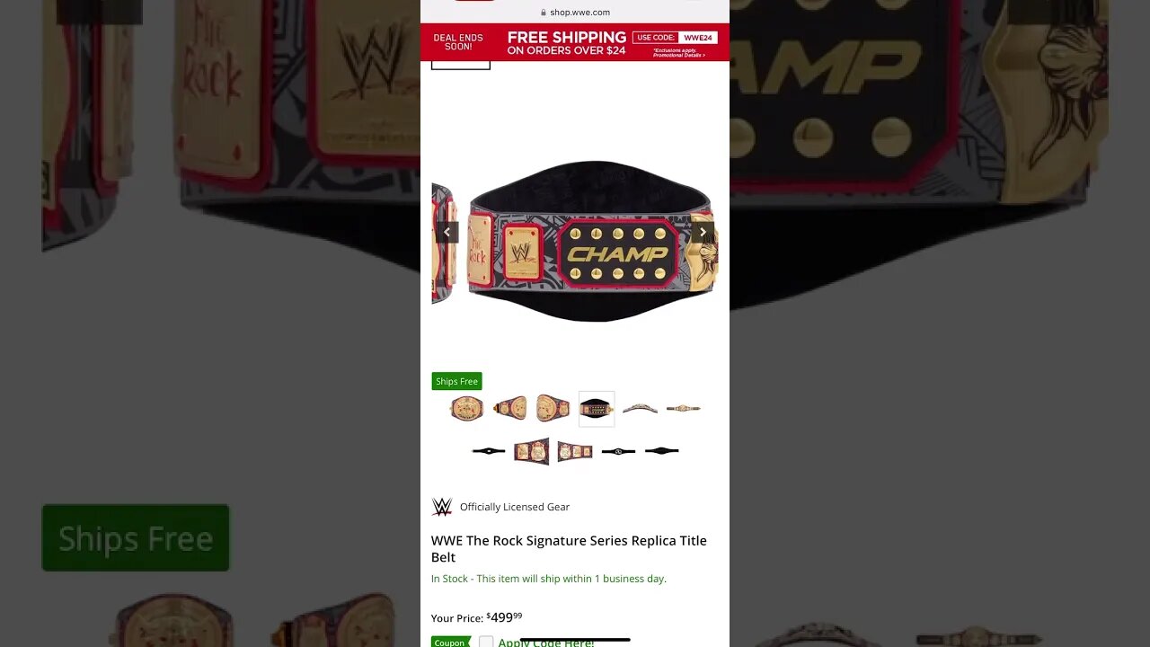 Brand New Rock Signature Series Replica Title Belt Now Available On WWE Shop! #shorts